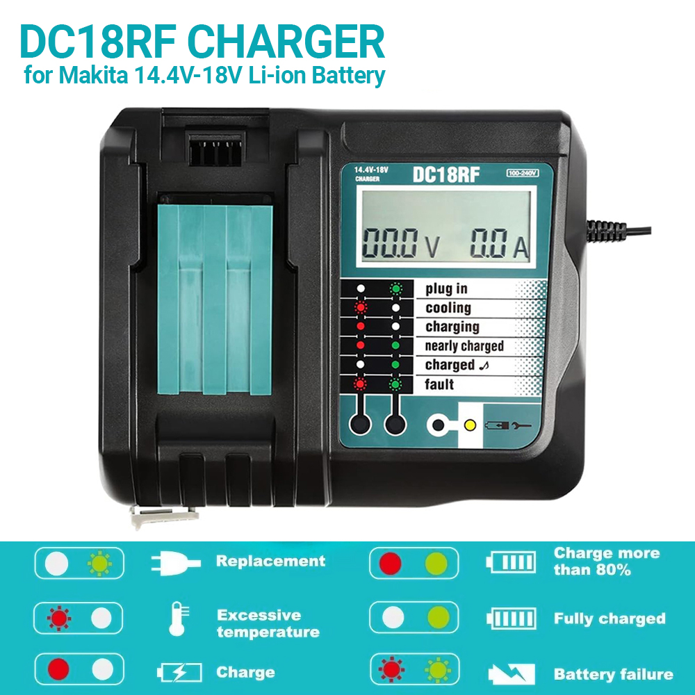 Makita Drill Hp1640 - شاحن DC18RF Li-ion فائق السرعة لبطارية