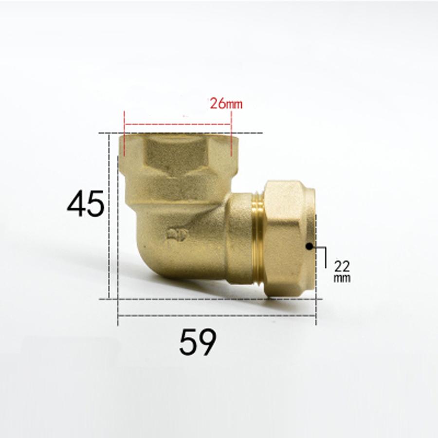 Compression Fitting Brass - صالح أنبوب OD 22 مللي متر