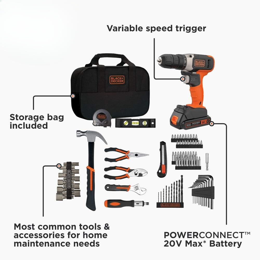 مجموعة أدوات منزلية من بلاك ان - مراجعة Black+Decker Tool 20V Max وسعره